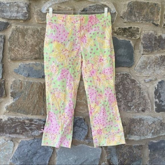 Lilly Pulitzer Pants - Lilly Pulitzer Glow In The Dark Floral Capri Pants